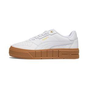 PUMA Cali Court Leather Women's Sneakers in White/Gold Product Image