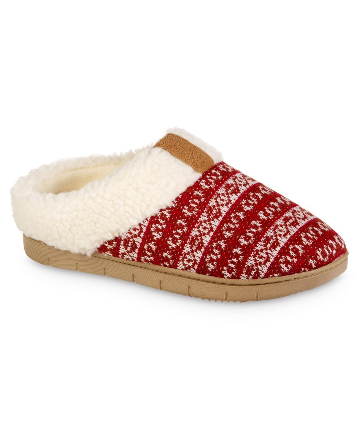 Isotoner Signature Womens Fairisle Knit Braelyn Hoodback Slippers Product Image