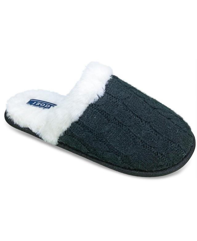 IZOD Cable Knit Womens Scuff Slippers Product Image