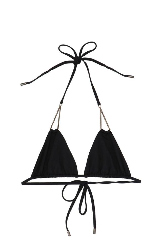 SAINT LAURENT Triangle Bikini Top Beachwear In Black Product Image