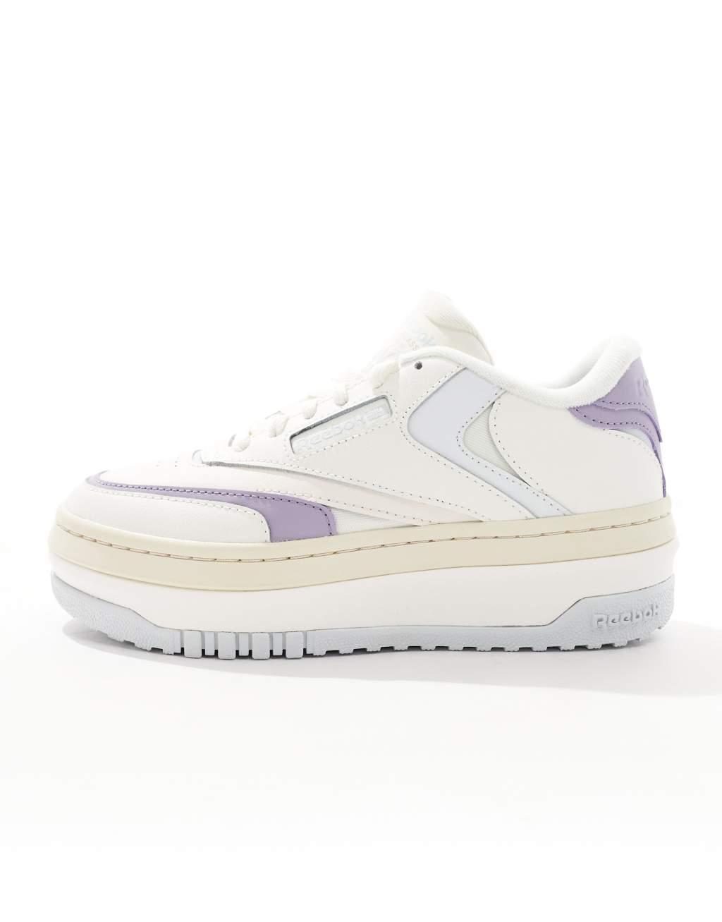 Reebok Club C Extra sneakers in white and lilac Product Image