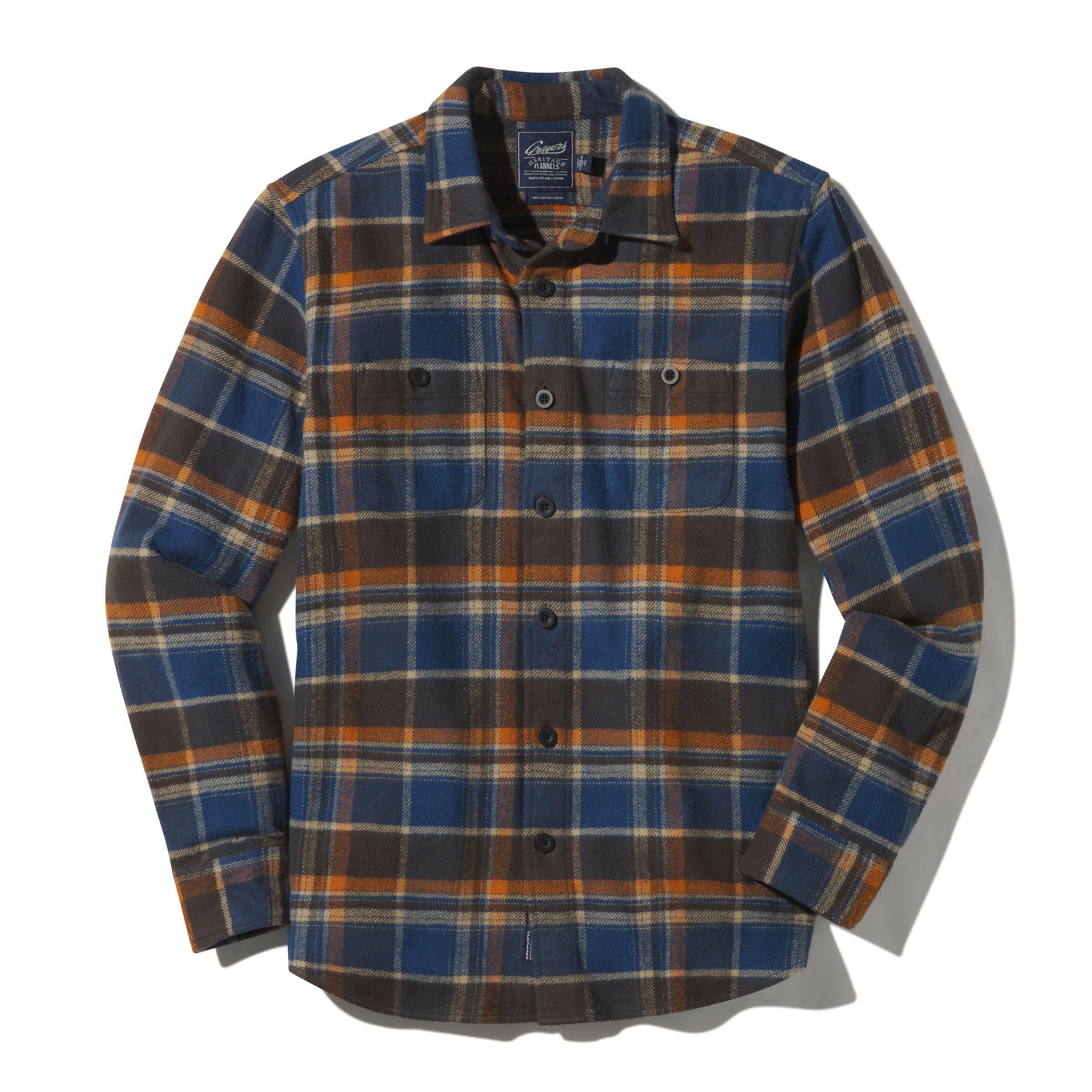 Scarboro Heritage Heavy Flannel  - Blue Orange Plaid product image