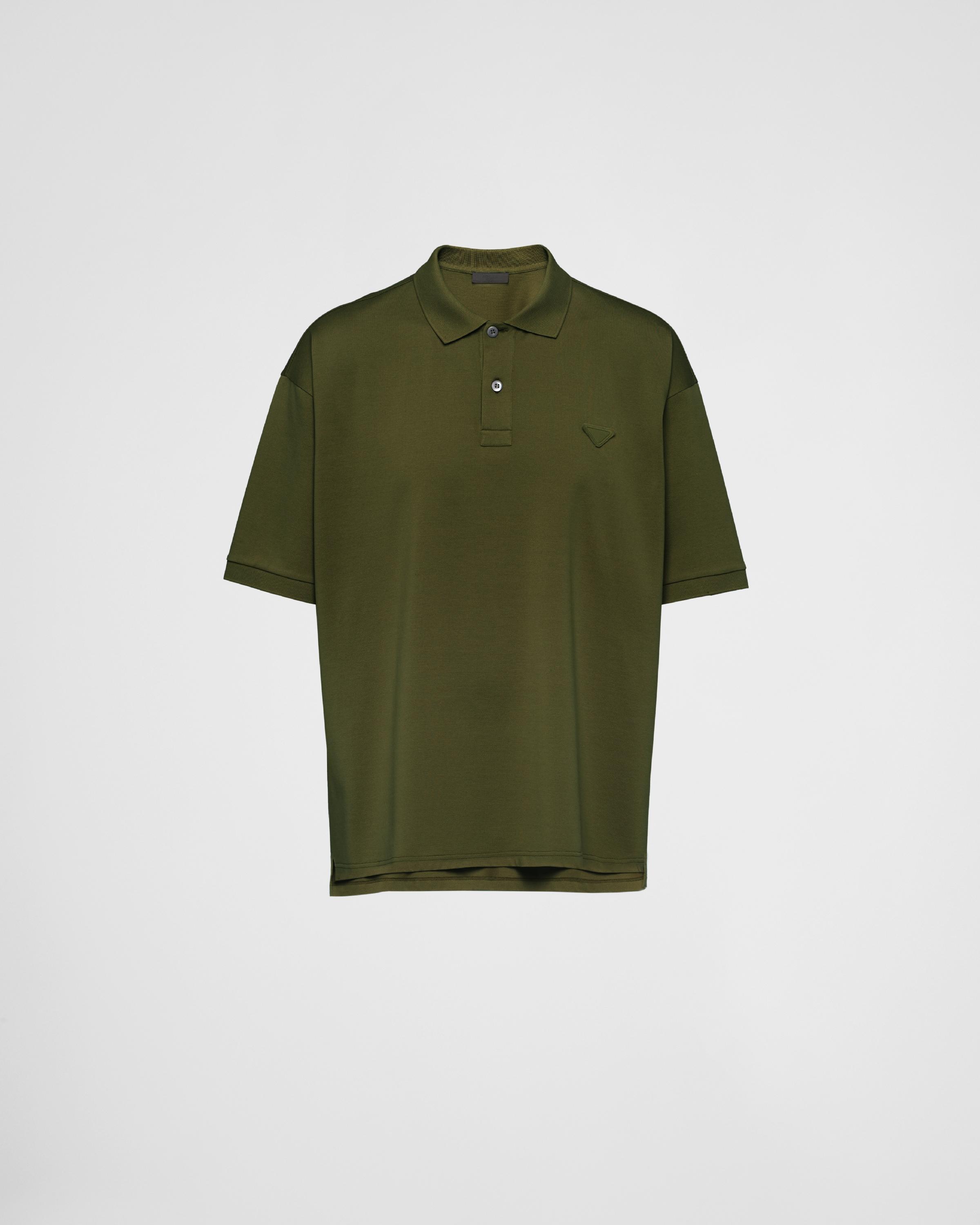 Oversized cotton polo shirt Product Image