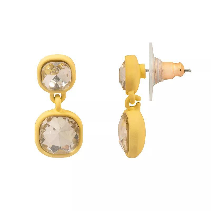 LC Lauren Conrad Gold Tone Two Stone Drop Earrings, Womens Product Image