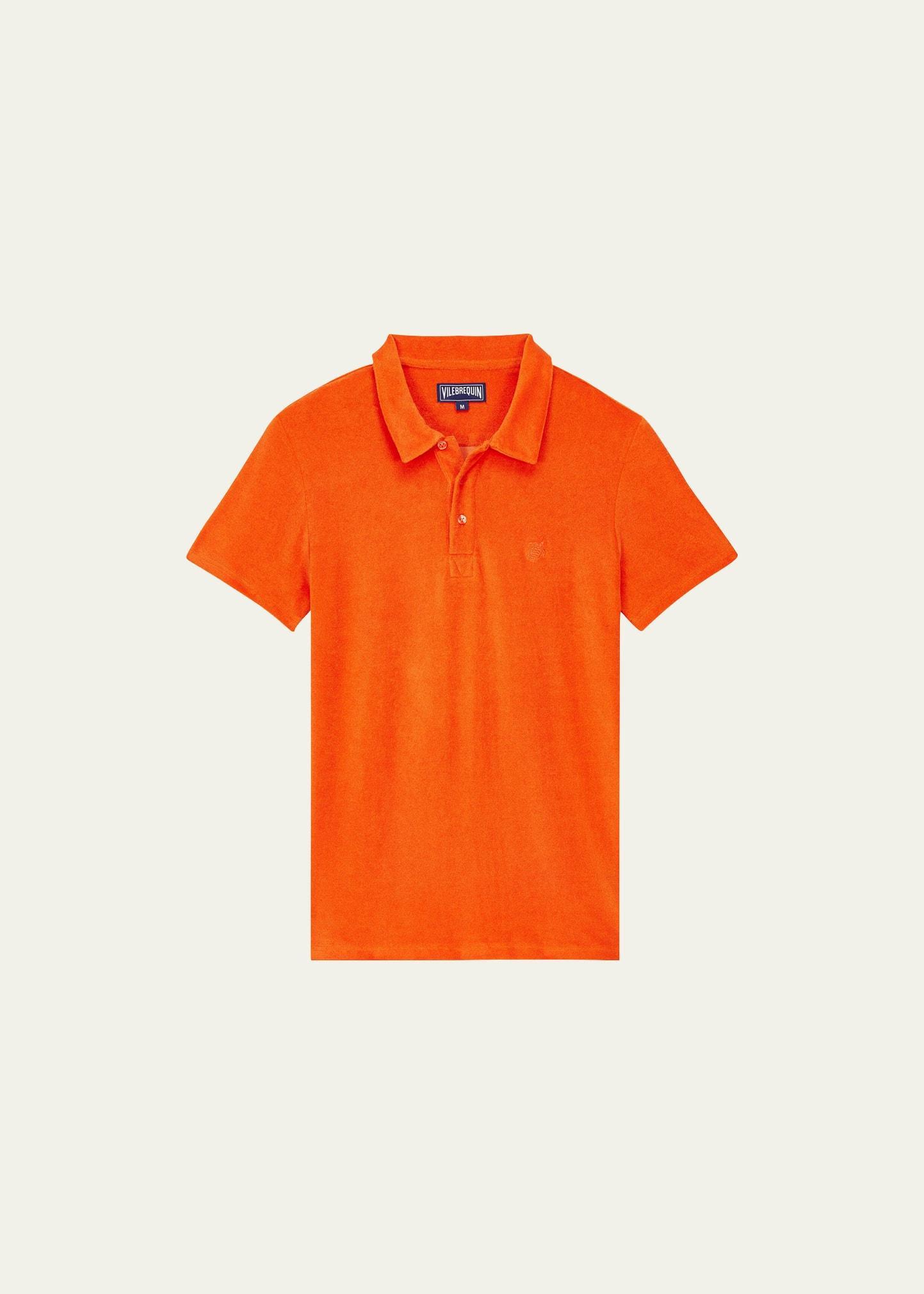 Mens Organic Cotton Terry Polo Shirt Product Image