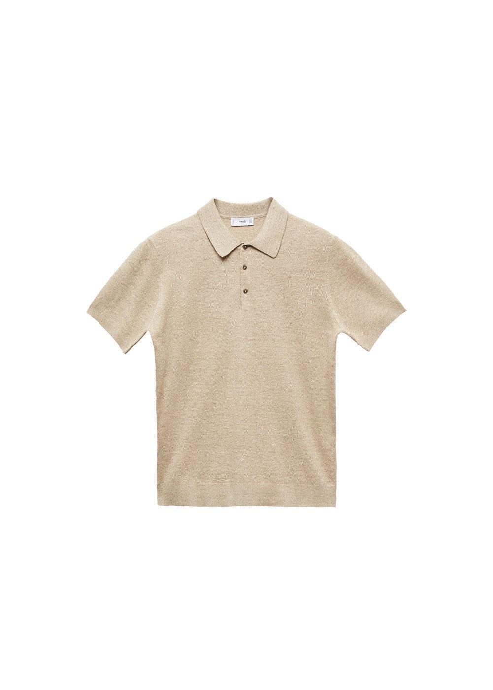 MANGO MAN - Short-sleeve knitted polo shirt sandMen Product Image