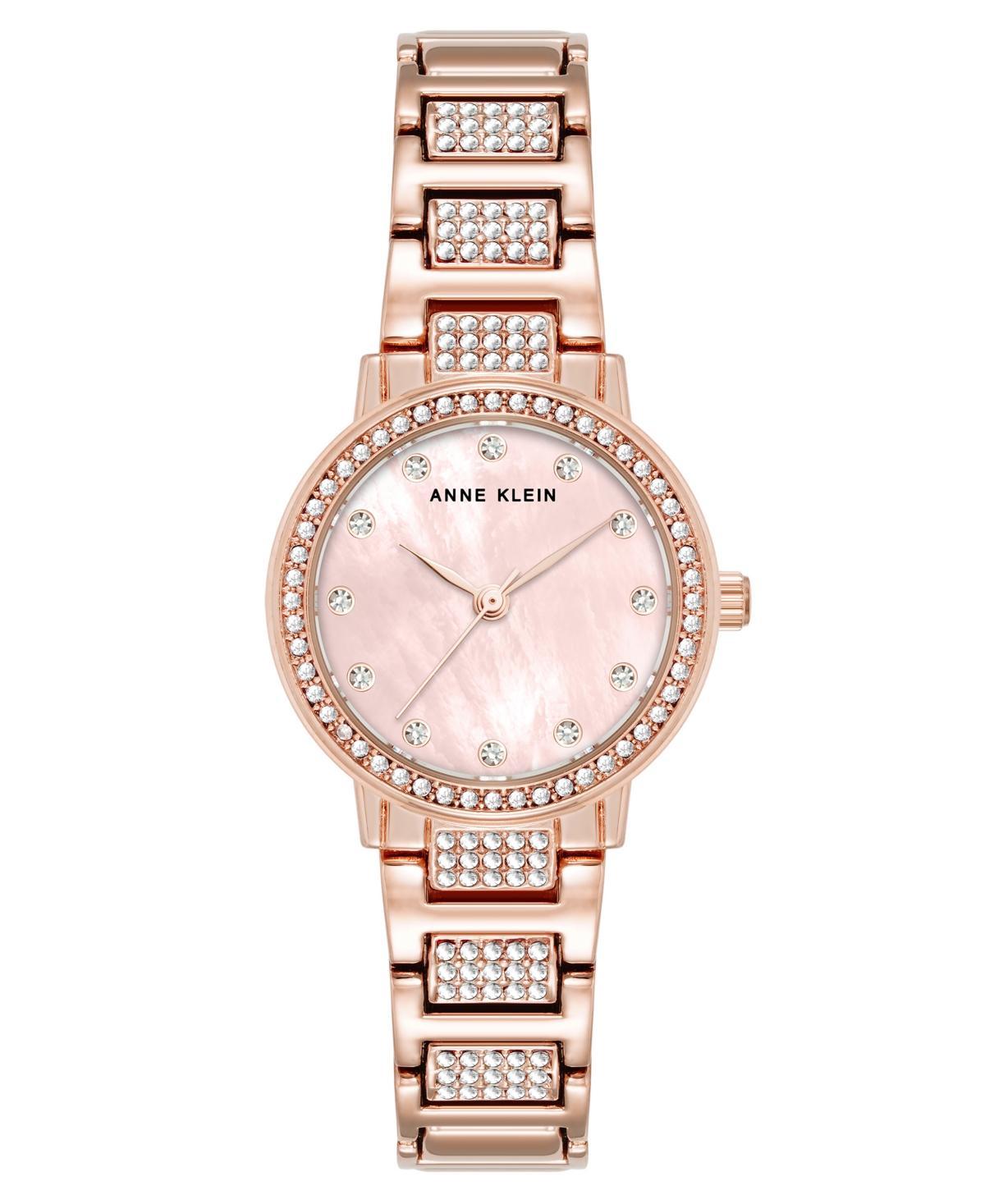 Anne Klein Womens Quartz Crystal Embellished Rose Gold-Tone Alloy Metal Bracelet Watch Product Image