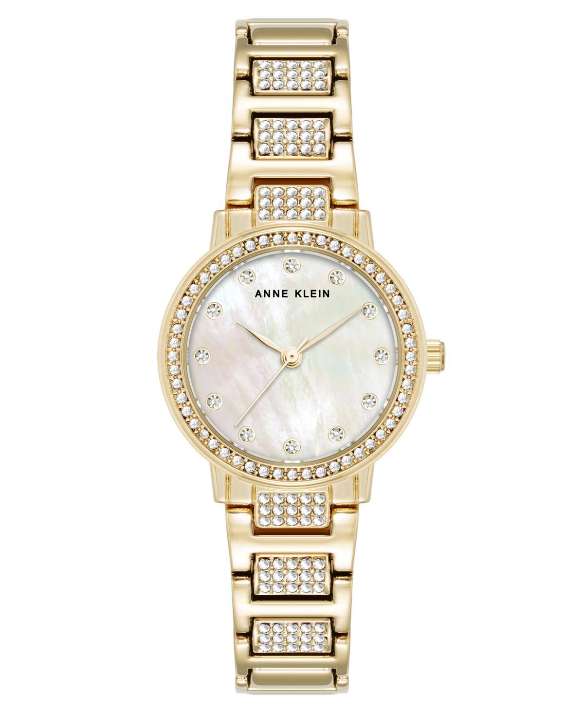 Anne Klein Womens Quartz Crystal Embellished Gold-Tone Alloy Metal Bracelet Watch Product Image