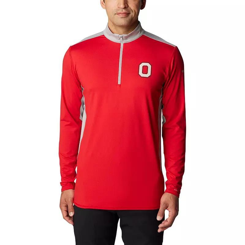 Mens Columbia Scarlet Ohio State Buckeyes Tech Trail Omni-Shade Quarter-Zip Top Product Image