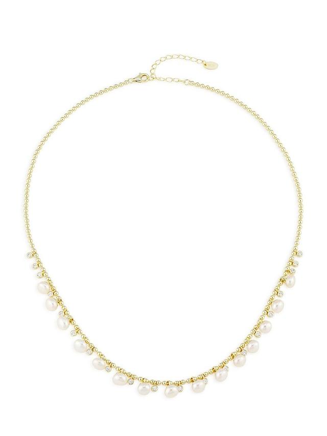 Womens Jemima 14K-Gold-Plated, Cultured Freshwater Pearl & Cubic Zirconia Necklace Product Image