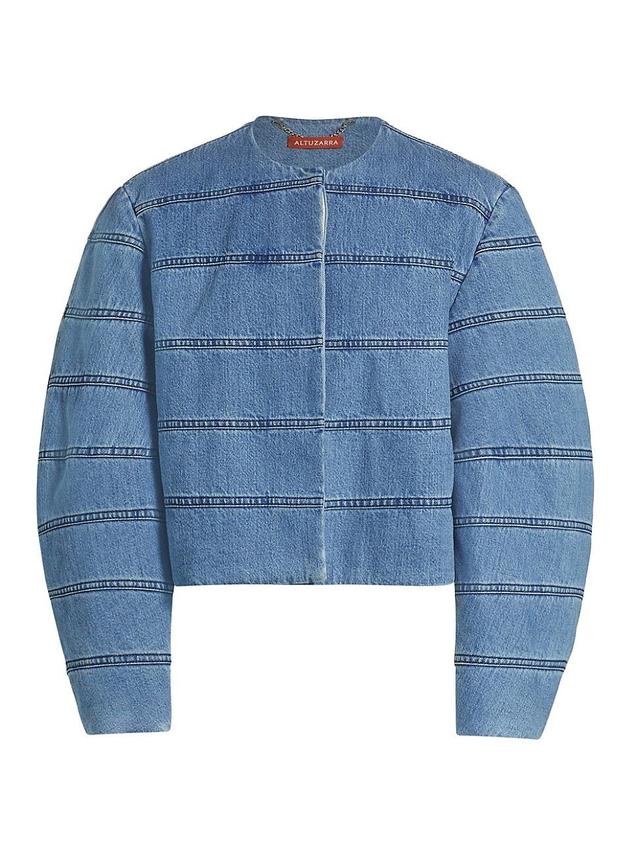 Womens Turner Collarless Denim Jacket Product Image