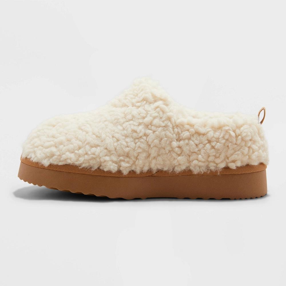 Women's Mia Faux Shearling Clog Slippers - Auden™ Beige 6 Product Image