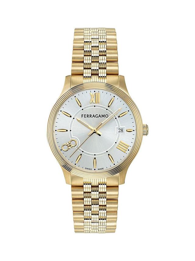 Men's Ferragamo Duo IP Yellow Gold Bracelet Watch, 40mm Product Image