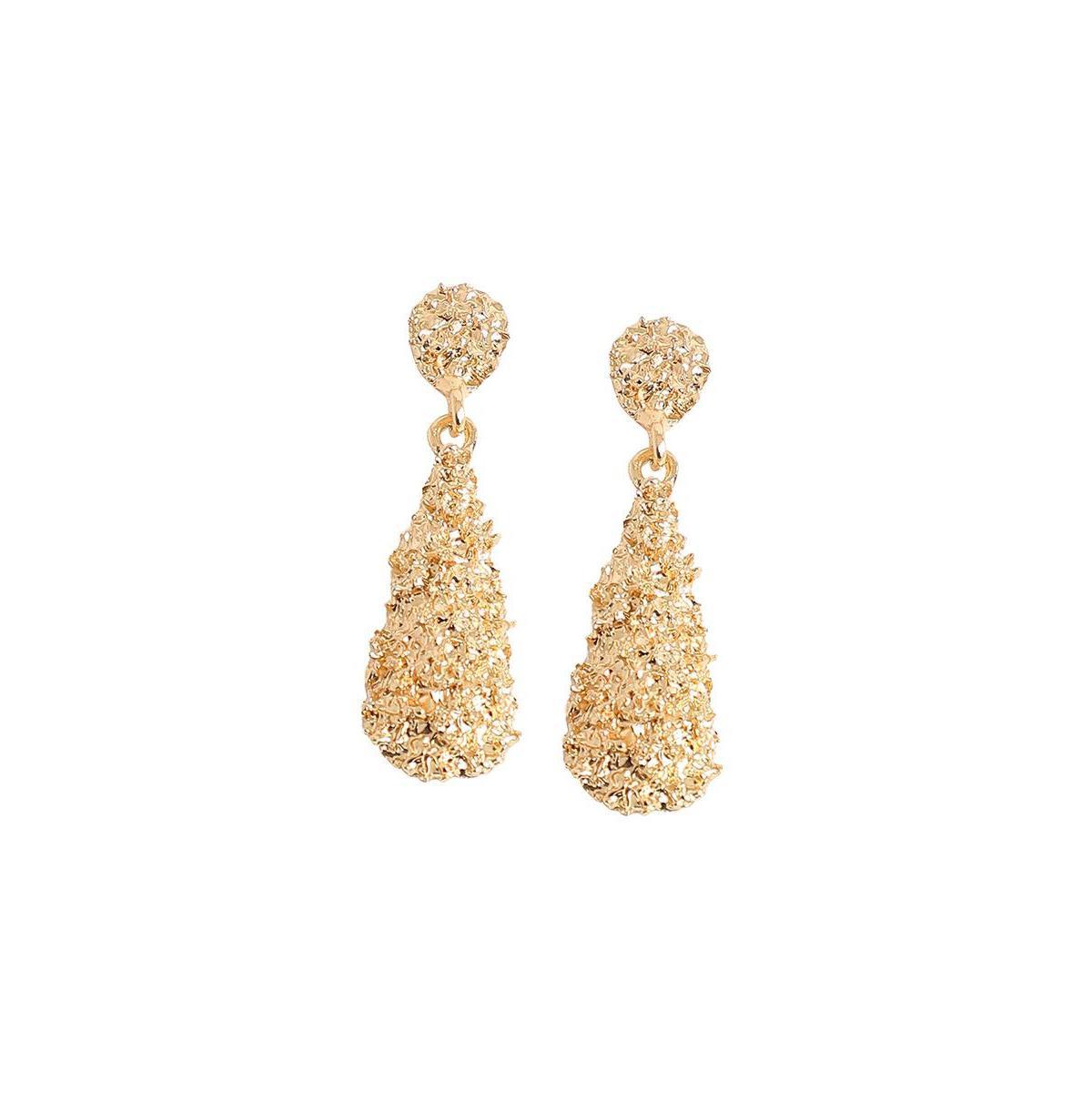 Sohi Womens White Corroded Drop Earrings Product Image