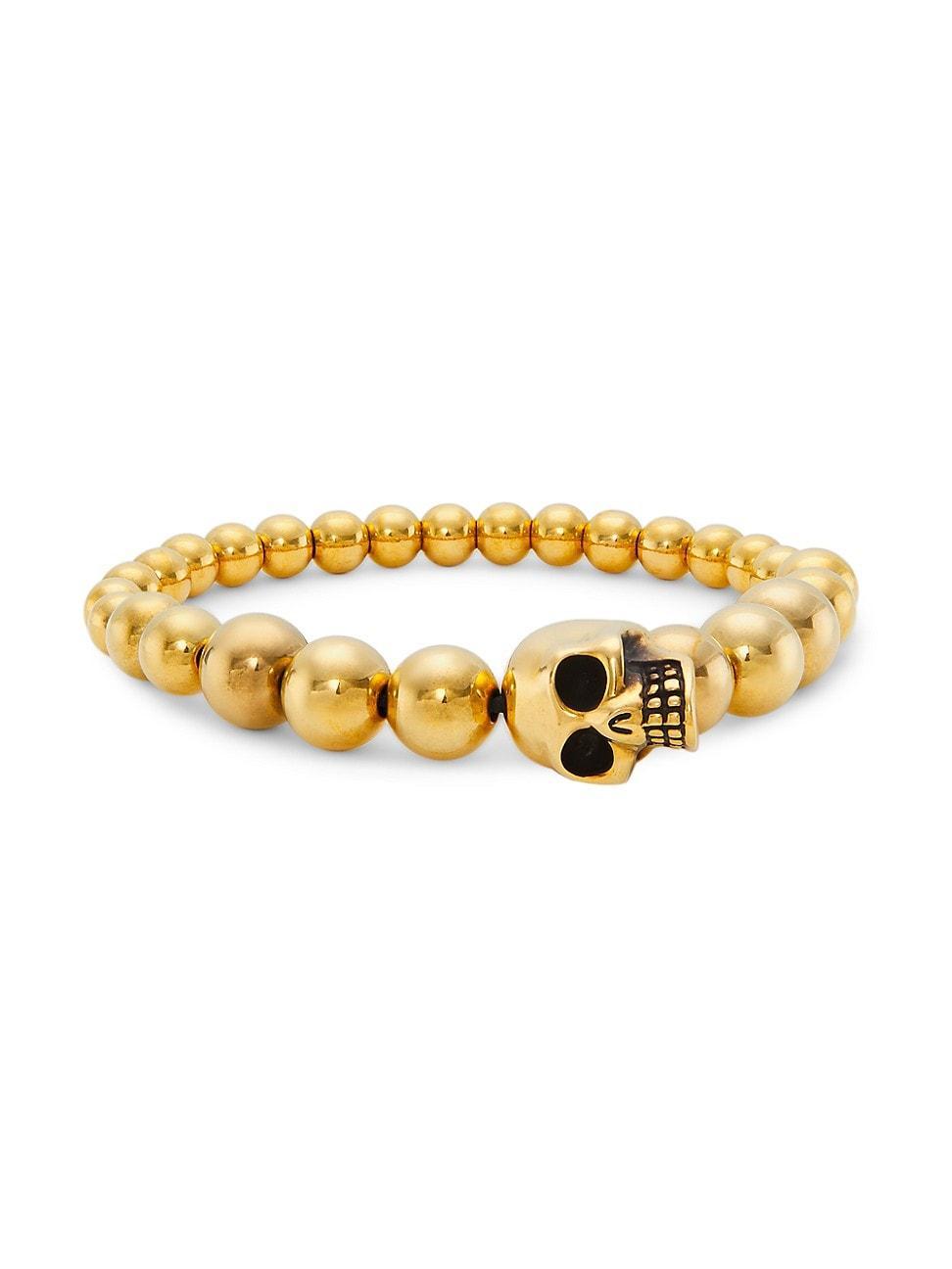 Mens Ball Skull Brass Bracelet Product Image