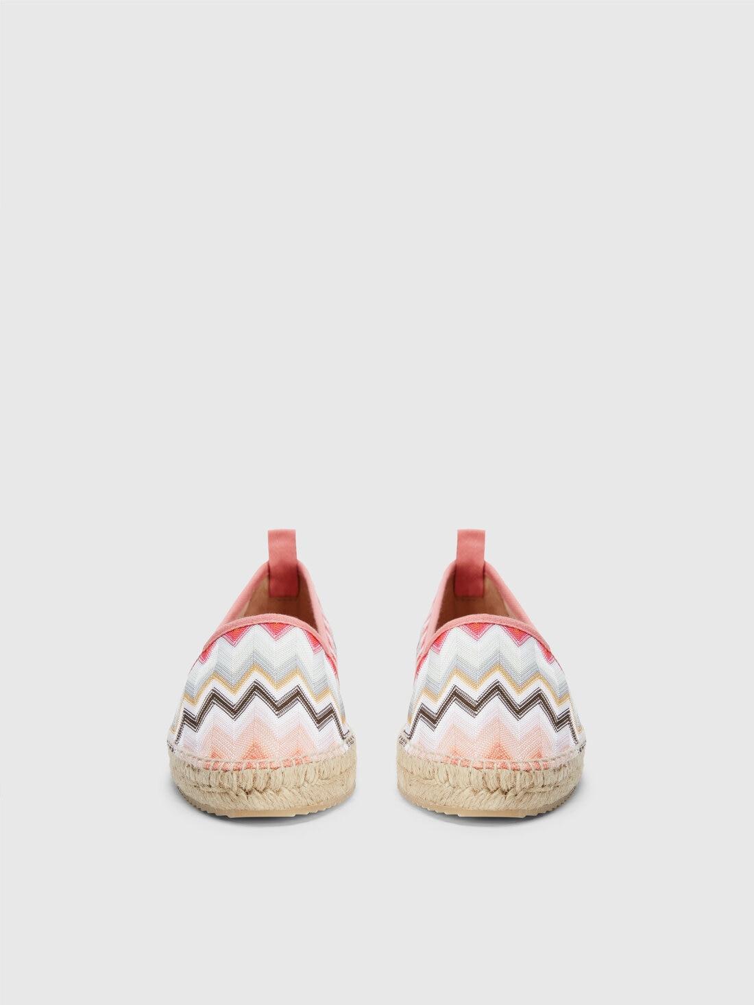 Espadrilles with chevron fabric upper Pink | Missoni Product Image