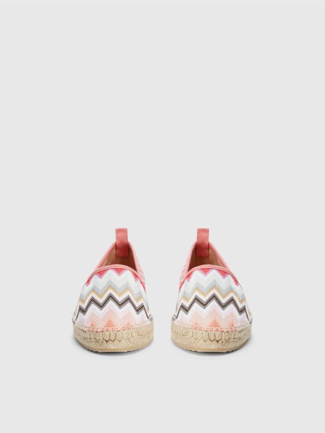 Espadrilles with chevron fabric upper Pink | Missoni Product Image