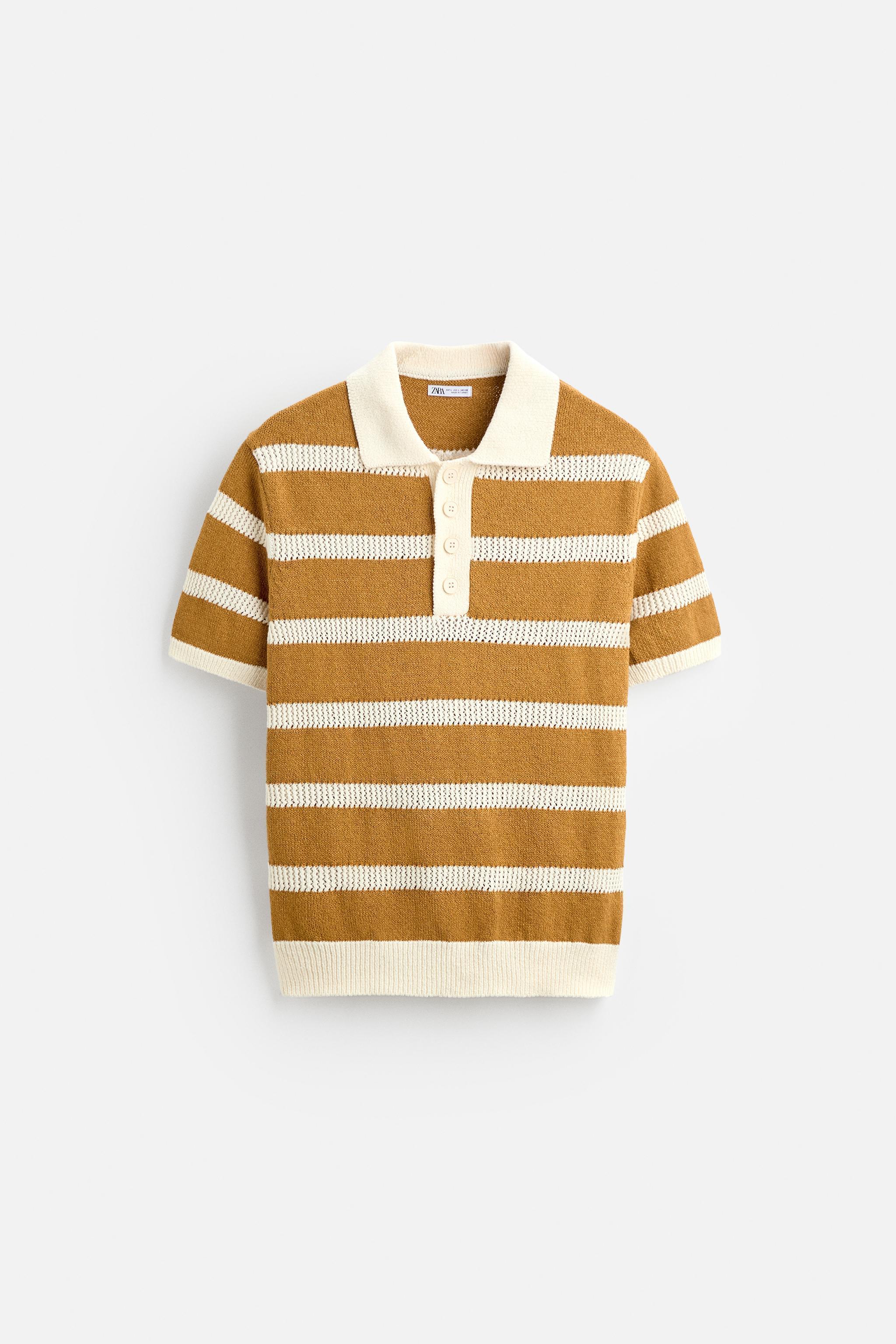 STRIPED KNIT POLO Product Image