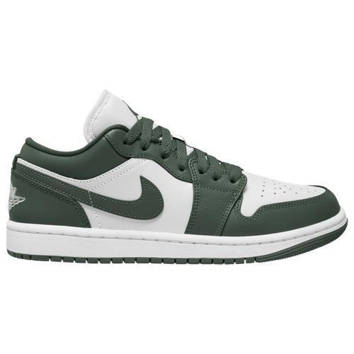 Jordan Womens Jordan AJ 1 Low - Womens Basketball Shoes White/White/Green Product Image