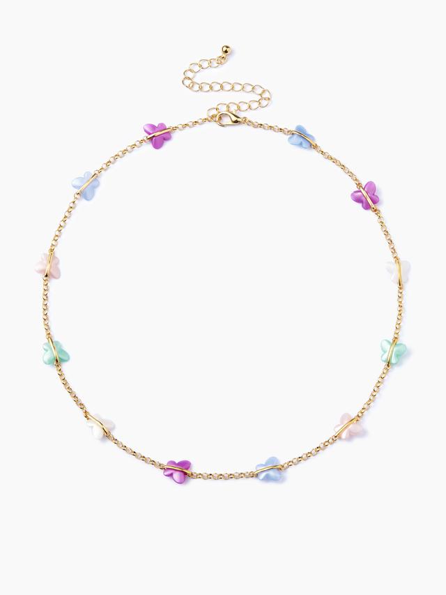 MULTICOLOR BUTTERFLY CHAIN NECKLACE Product Image