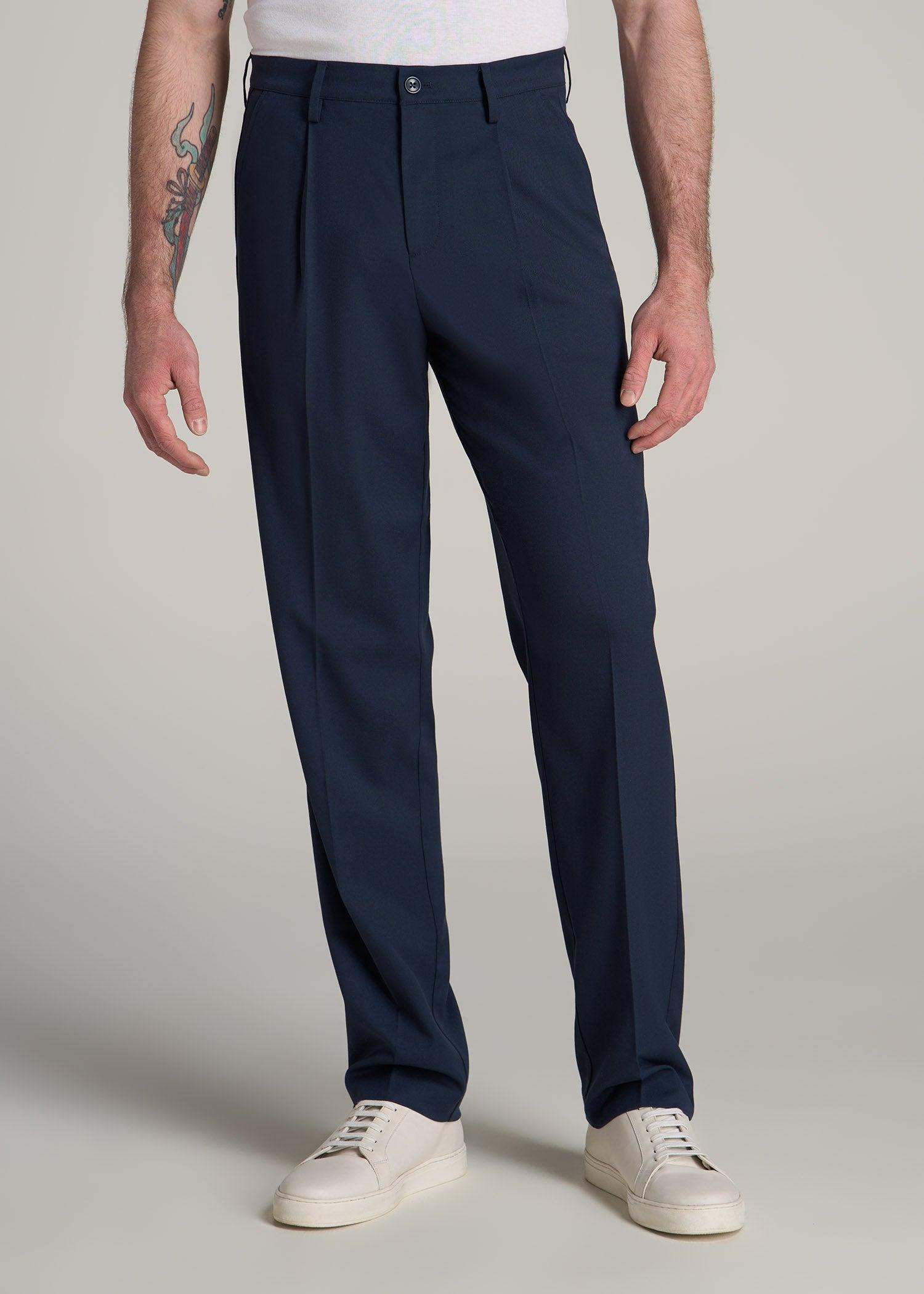 Tall Men's Relaxed Pleated Trouser in Deep Cove Product Image