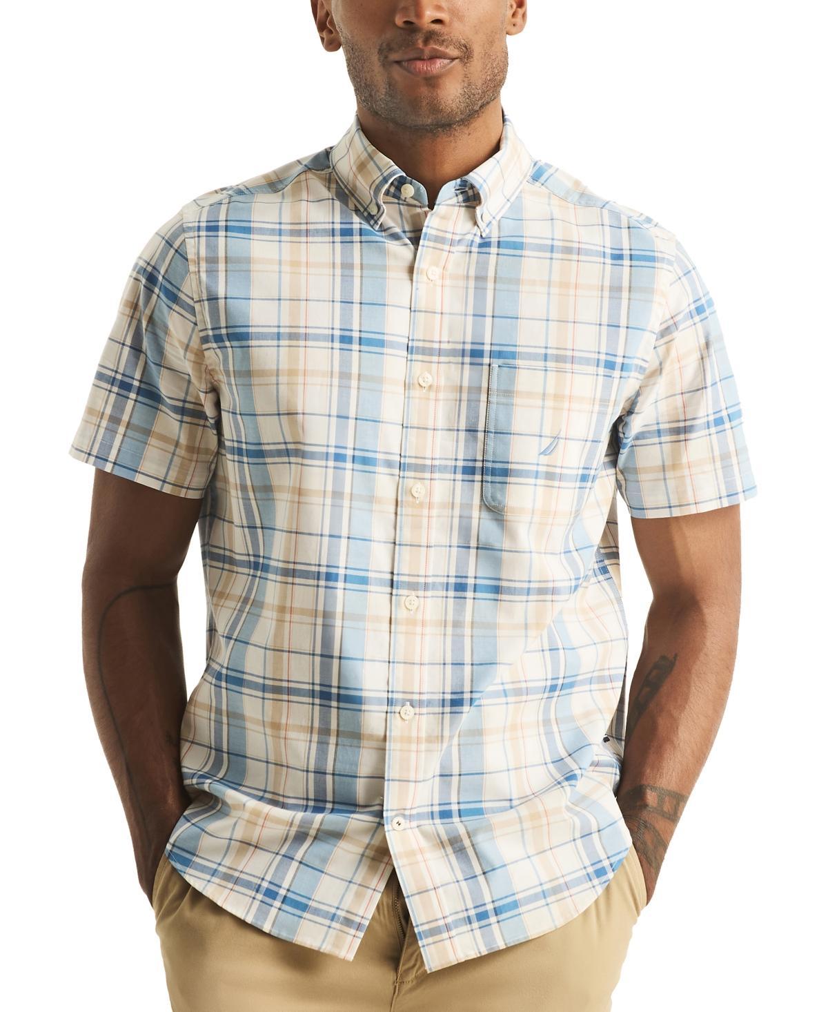 Nautica Mens Classic-Fit Stretch Plaid Button-Down Shirt Product Image