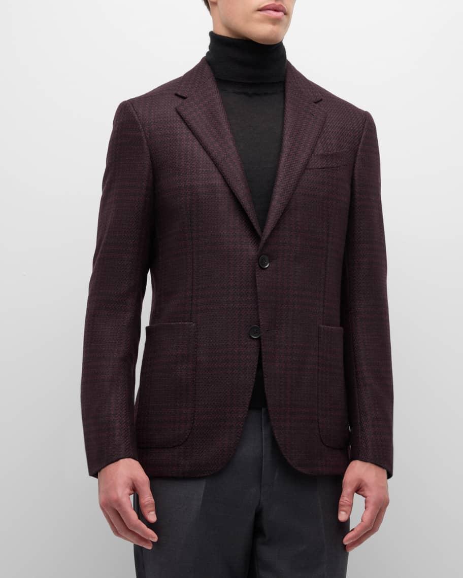 Men's Cashmere Large Plaid Sport Coat Product Image