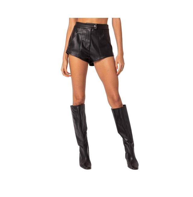 Womens Ramona high rise faux leather micro shorts Product Image