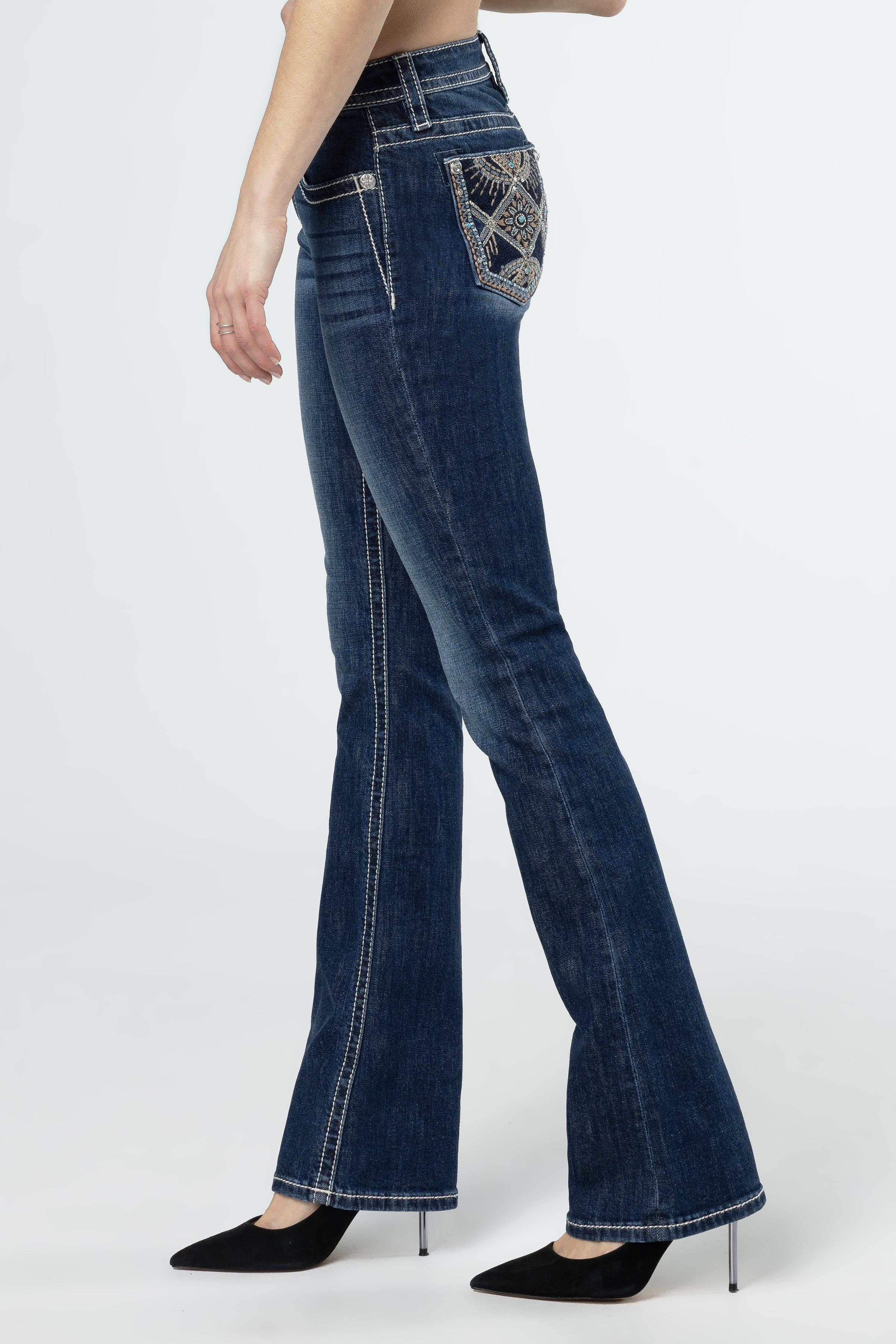 Floral Scene Bootcut Jeans Product Image