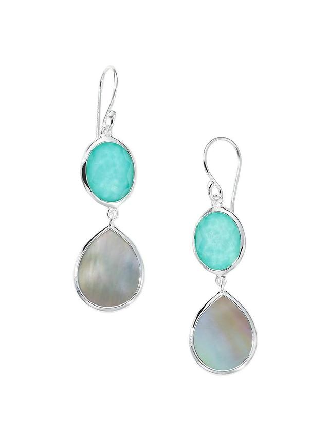 Womens Rock Candy Sterling Silver & Turquoise Drop Earrings Product Image