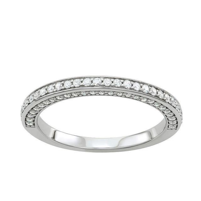 Charles & Colvard 5/8 Ct. T.w. Lab Created Moissanite Three Sided Band In 14K White Gold Product Image