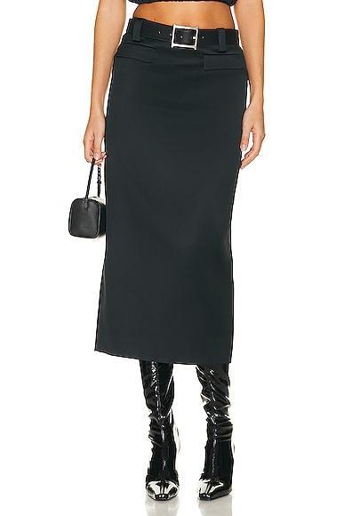 Helsa Heavy Satin Column Skirt Size L, XL. Product Image