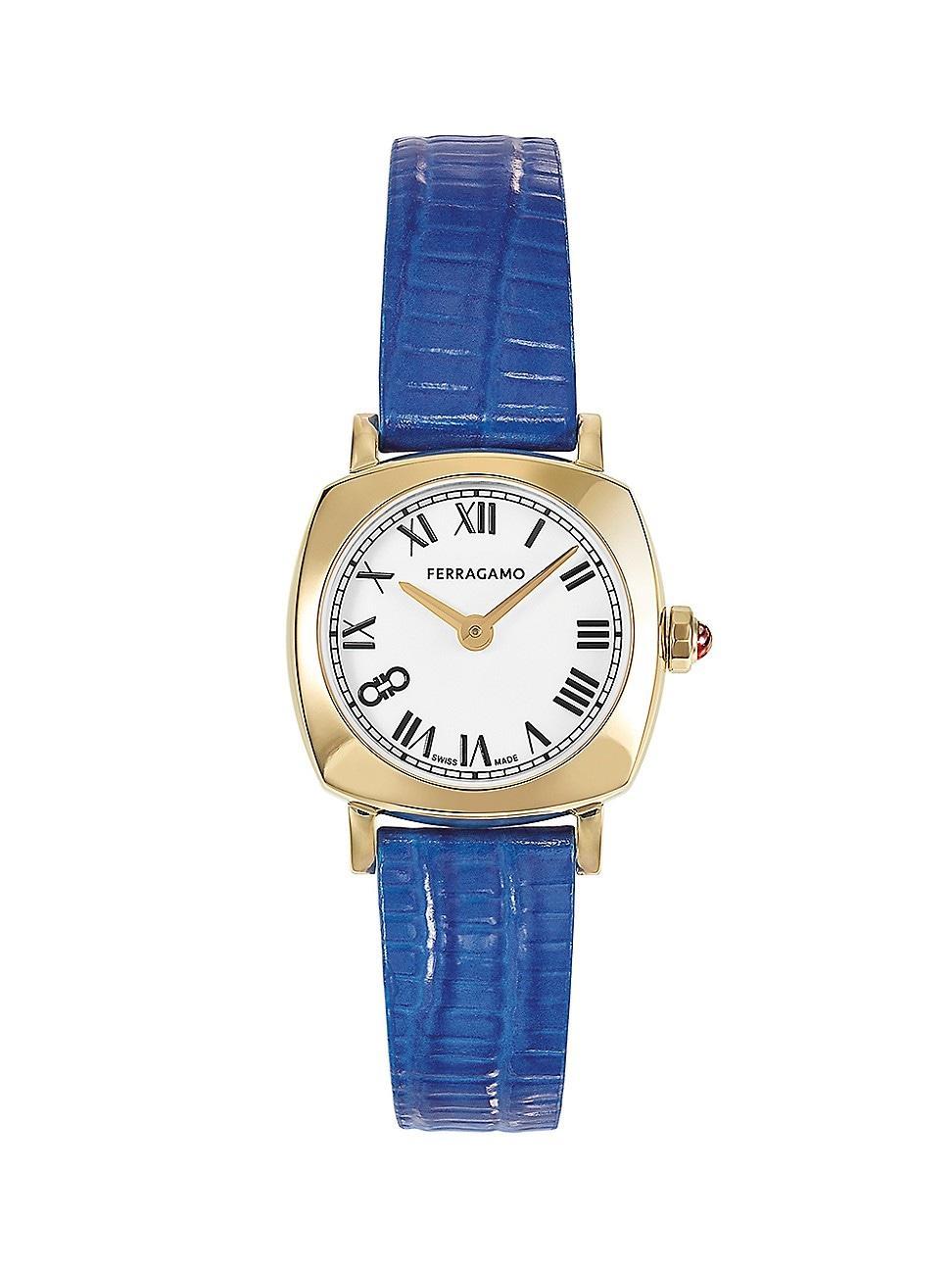 FERRAGAMO Soft Square Leather Strap Watch, 23mm Product Image