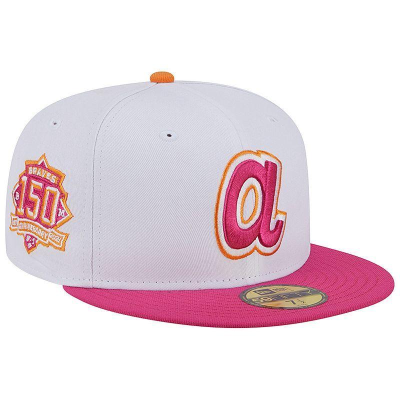 Mens New Era /Pink Atlanta Braves 150th Team Anniversary 59FIFTY Fitted Hat Product Image