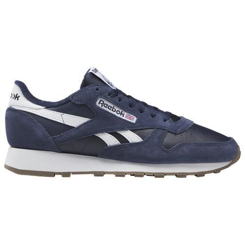 Reebok Mens Classic Leather Vintage - Running Shoes White/Navy Product Image