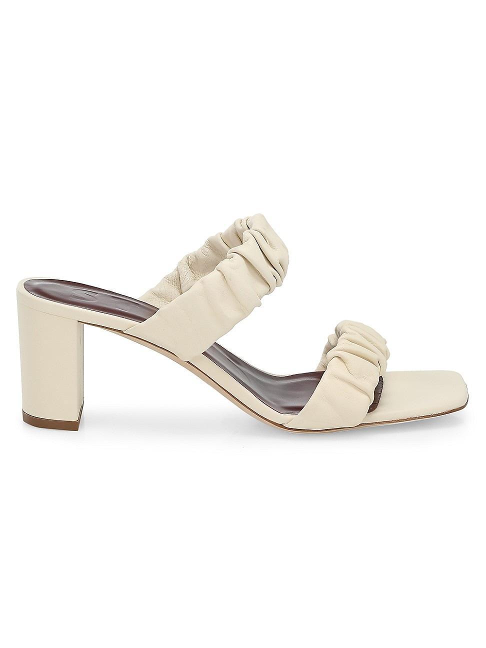 Womens Frankie Ruched Leather Mules Product Image