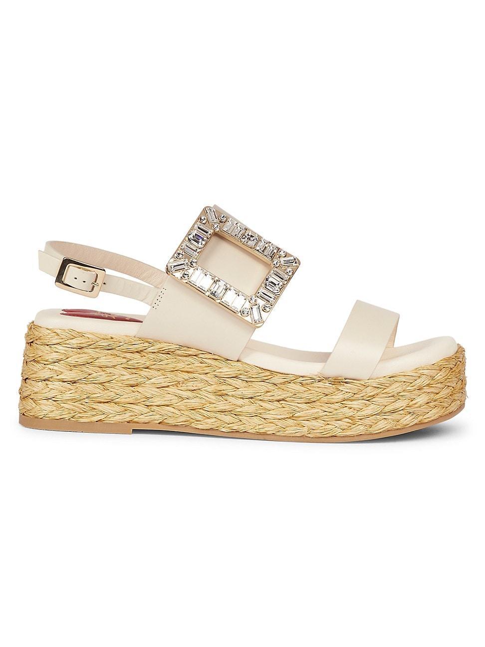 Womens Strass Buckle 60MM Leather Sandals Product Image