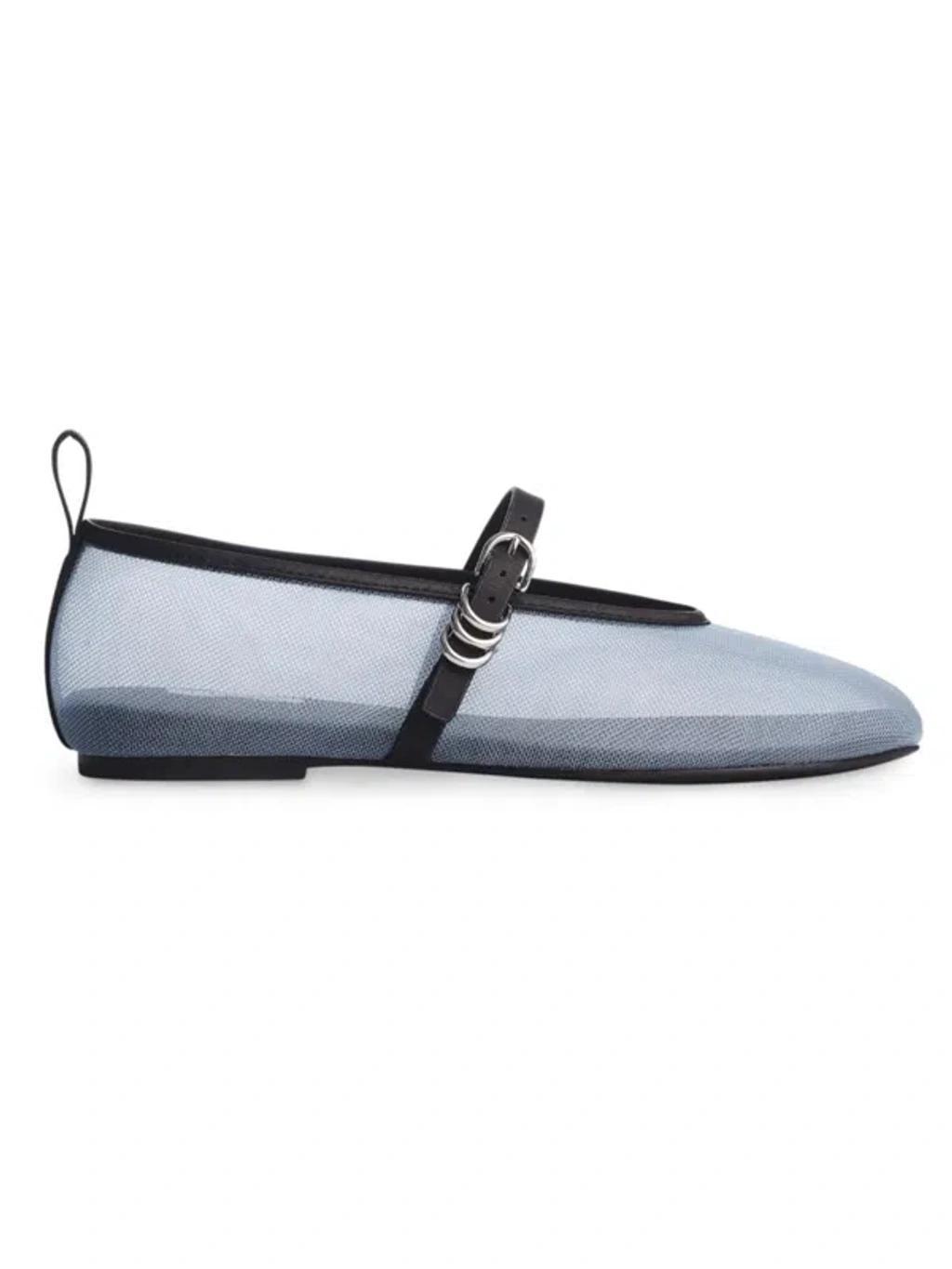 Spire Mesh Mary Jane Ballerina Flats In Ice Blue Product Image