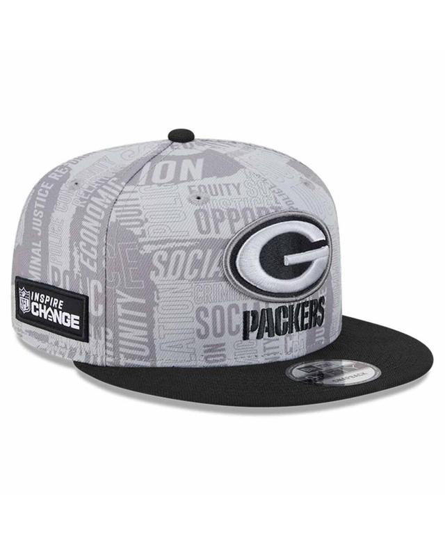 Mens New Era Gray Green Bay Packers 2023 Inspire Change 9FIFTY Snapback Hat - Gray Product Image