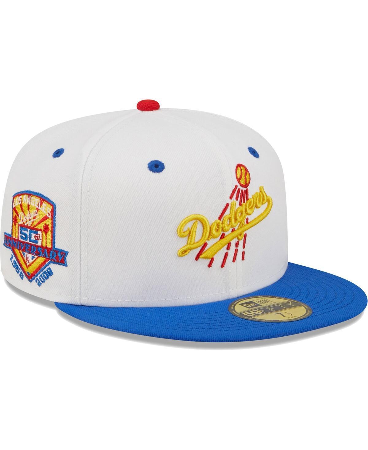 Mens New Era White Los Angeles Dodgers 50th Anniversary Cherry Lolli 59FIFTY Fitted Hat - White Product Image