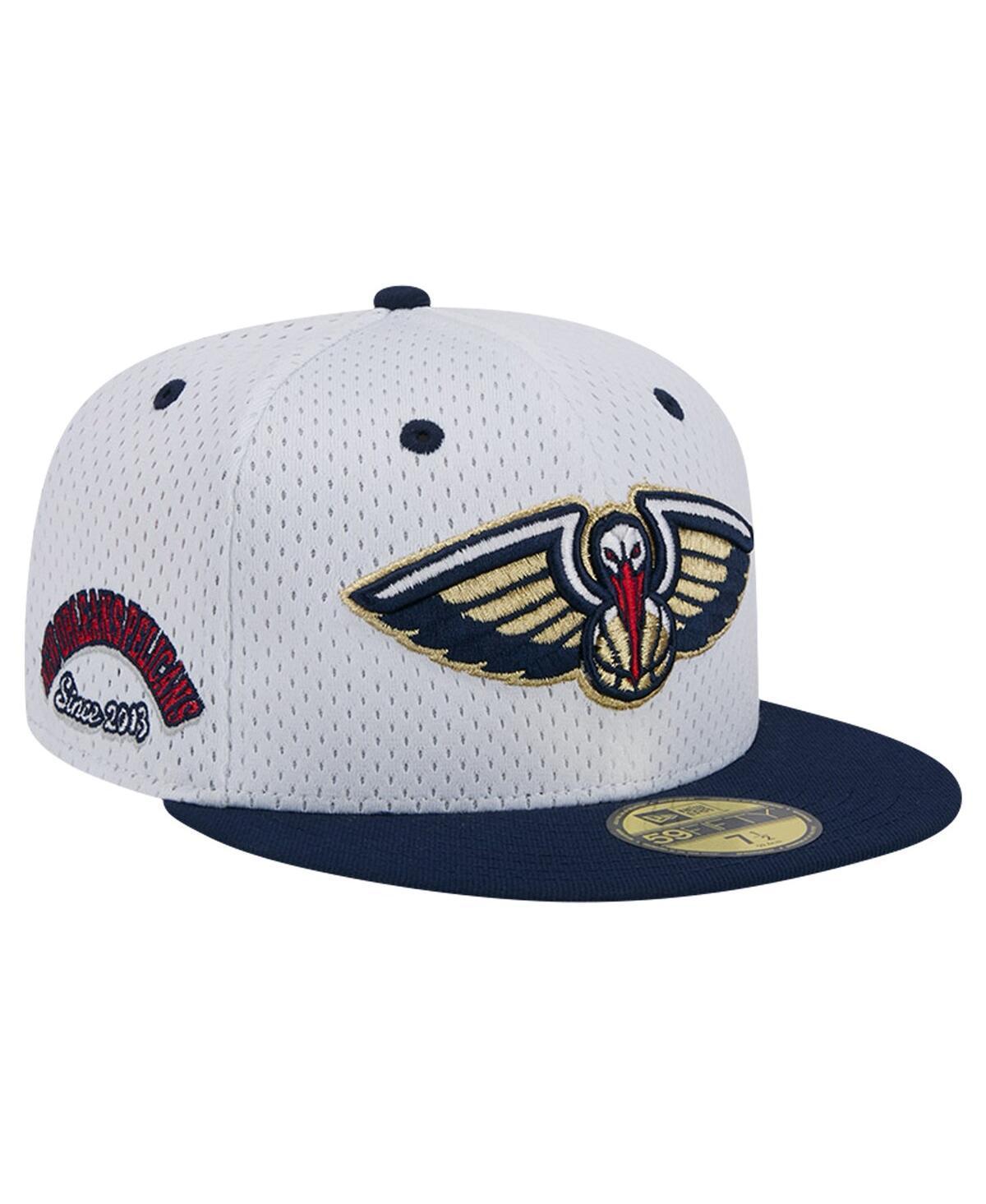 Mens New Era White New Orleans Pelicans Throwback 2Tone 59FIFTY Fitted Hat - White Product Image