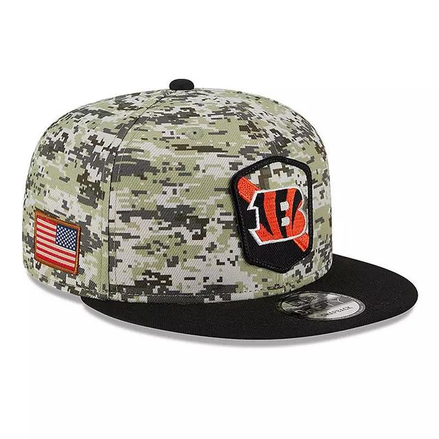 Mens New Era Camo/Black Cincinnati Bengals 2023 Salute To Service 9FIFTY Snapback Hat Product Image