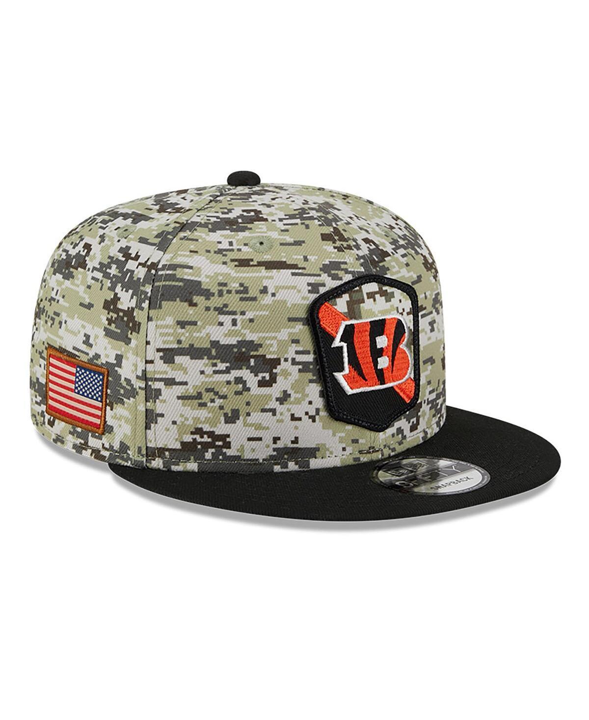 Mens New Era Camo/Black Cincinnati Bengals 2023 Salute To Service 9FIFTY Snapback Hat Product Image