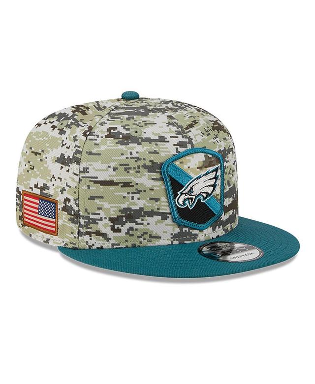 Mens New Era Camo/Midnight Green Philadelphia Eagles 2023 Salute To Service 9FIFTY Snapback Hat Product Image