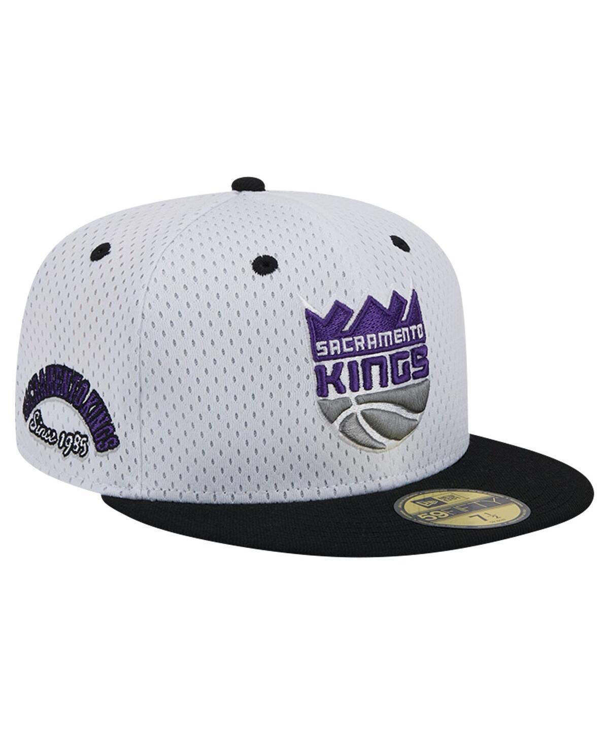 Mens New Era White/Black Sacramento Kings Throwback 2Tone 59FIFTY Fitted Hat Product Image