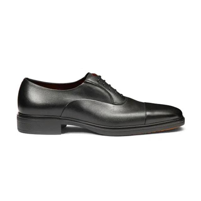 SANTONI Men's Black Leather Easy Lace-up Product Image