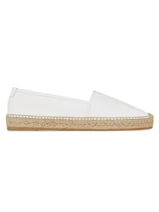 Womens Logo-Embossed Leather Espadrille Flats Product Image