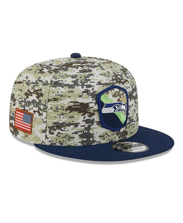 Mens New Era Camo Seattle Seahawks 2023 Salute To Service 9FIFTY Snapback Hat - Camo Product Image