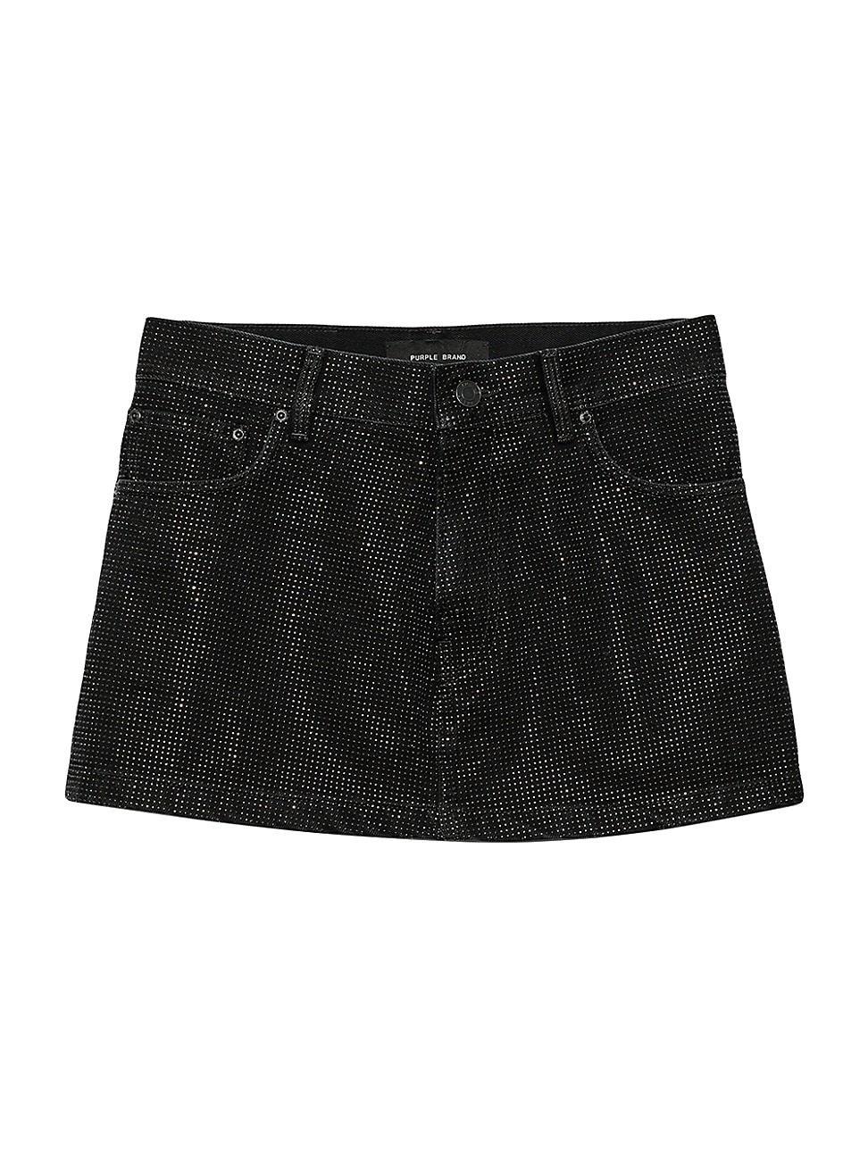 Womens Hotfix Crystal Miniskirt Product Image