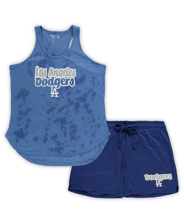 Womens Concepts Sport Royal Los Angeles Dodgers Plus Size Cloud Tank Top & Shorts Sleep Set Product Image